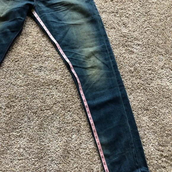 Raleigh Denim Distressed Selvedge Jeans - Like New sz 31 (33 Actual) Made in USA